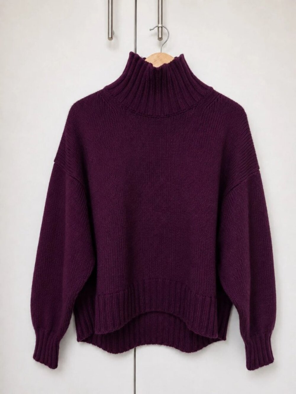 COS 100% Cashmere Chunky Turtleneck Sweater Purple Women's M